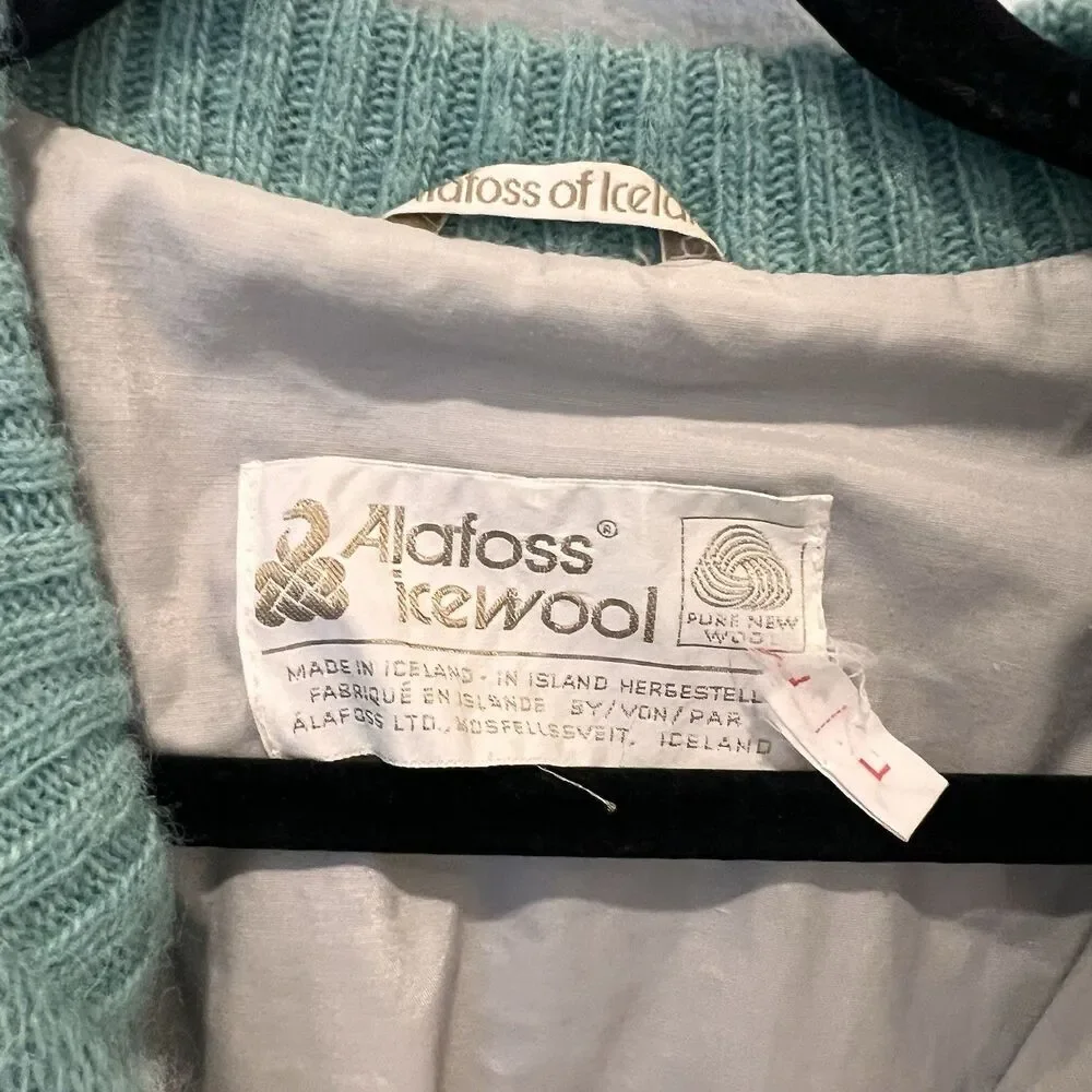 Alafoss Icewool Unisex Sz L Mint Green Vest Wool Iceland Vintage Gorpcore Resort